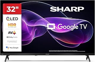 Compare Sharp 32HF3365E  GOOGLE TV, 32 inch HD, FRAMELESS, 60 Hz, QLED, Google Assistant with Microphone, Audio 2 x 8 W, Chromecast, Bluetooth, HDMI x3, USB x2, Black at KSA Price