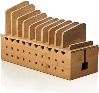 Compare Prosumer's Choice 10 Device Bamboo Cell Phone Charging Stations | Clutter OrganizerCharging Stand for Mobile, iPhone, Laptops & Tablets | Best Mobile Accessories at KSA Price