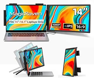 Compare MAGICRAVEN Laptop Screen Extender, 14" 1080P Portable Ips Monitor, Travel Monitor for 1416.5" Laptops with UsbCHdmi Port, Plug and Play Connection Screen for WindowsMacAndroid at KSA Price