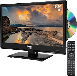 Compare Pyle 15.6" LED Flat Screen TV, 1080p Small TV for RV, Car & Home, HDMI, RCA, Slotin DVD Combo, 1224V Adapter, Wall Mountable Television wRemote, Mac & PC Compatible, Slim Display, Black at KSA Price