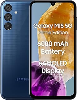 Compare Samsung Galaxy M15 5G Prime Edition Blue Topaz,4GB RAM,128GB Storage | Super AMOLED Display| 50MP Triple Cam| 6000mAh Battery| MediaTek Dimensity 6100+ | 4 Gen. OS Upgrade & 5 Year Security Update at KSA Price