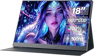 Compare 18inch portable monitor, 1920×1200 IPS screen, 120Hz high refresh rate, 100% sRGB color gamut, TypeCHDMI input, metal body, suitable for laptopsPSXboxmobile phone extended screens. at KSA Price