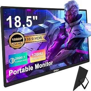 18.5inch Portable Monitor, Laptop Monitors 120Hz Travel…