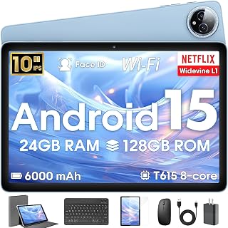 Compare Android 15 Tablet 10 Inch 24GB RAM 128 ROM Tablets with Keyboard Case and Stylus 1TB Expandable OctaCore 6000mAh 1280x800 IPS HD 5G WiFi T615 CPU High Performance at KSA Price