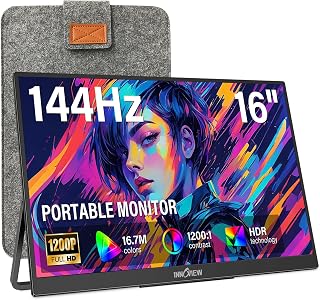 Compare InnoView Portable Monitor 16" 144Hz, External FHD Monitor 1200P Lightweight Extra Second Screen for Laptop PC PS5 Mac Xbox Adapter Not Included at KSA Price