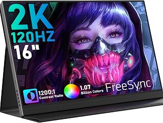 HONGO 2K 16" Portable Monitor, 2560x1600 120Hz…