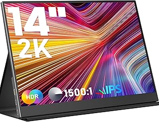 Portable 14-Inch 2K Monitor With USB-C HDMI -…