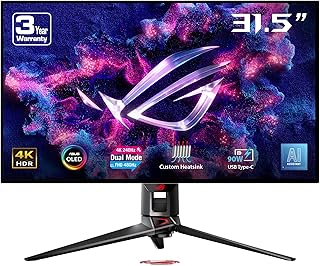 Compare ASUS ROG Swift OLED PG32UCDP gaming monitor – 31.5" OLED, dual mode 4K 240Hz & FHD 480Hz, 0.03 ms, AI Assistant at KSA Price