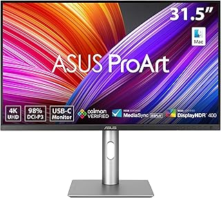 Compare ASUS ProArt Display 32” 31.5" viewable Professional Monitor PA329CRV  IPS, 4K UHD 3840 x 2160, 98�IP3, Color Accuracy ΔE < 2, Calman Verified, USBC PD 96W, DaisyChain, VESA DisplayHDR400 at KSA Price