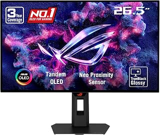 Compare ASUS ROG Strix OLED 27” 1440P Gaming Monitor XG27AQWMG ― QHD, TrueBlack Glossy Tandem OLED, 280Hz, 0.03ms, Neo Proximity Sensor, DisplayHDR True Black 500, 99�IP3, DisplayWidget, 3yr Warranty at KSA Price