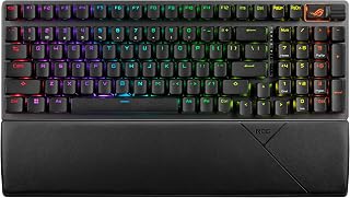 Compare ASUS ROG Strix Scope II 96 Wireless Mechanical Gaming Keyboard – 96% FullSize, TriMode Connection, Bluetooth Compatible, Hot Swappable Prelubed ROG NX Snow Linear Switches, PBT Keycaps, RGB, PC at KSA Price