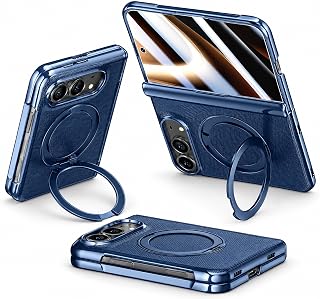 Compare Cell Phone Leather Case for iPhone Duo, Cellphone Hinged Cover for iPhone Duo, Rotating KickStand, Mobile Phone Shell, Holster  Blue at KSA Price