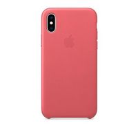 iPhone XS Leather Case, Peony Pink