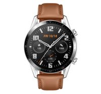 Compare Huawei Watch GT2, 46mm Stainless Steel, Leather Strap, Brown at KSA Price