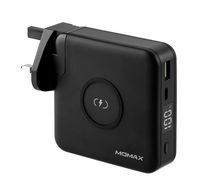 Compare Momax Plug Portable Charger with 10000mAh Wireless Powerbank with 2 Port, Black at KSA Price
