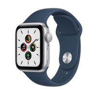 Compare Apple Watch SE GPS, 40mm Silver Aluminium Case with Abyss Blue Sport Band at KSA Price