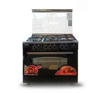 Compare Basic Freestanding Gas Cooker, 5 Burners, Size 90X60, Full Safety,Top Stainlss Steel at KSA Price