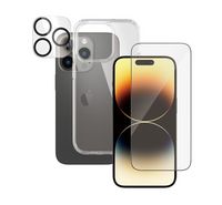 Compare PanzerGlass iPhone 14 Pro Bundle Clear Screen Protector + Camera Lense + Hard Case, Clear at KSA Price
