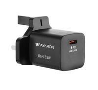 Compare Baykron Wall Charger GAN 33W UK Plug, Black at KSA Price