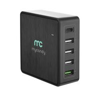 Compare MyCandy Charger Desktop, 60W 5 Port USB And Type C, Black at KSA Price