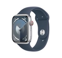 Compare Apple Watch Series&nbsp;9 GPS + Cellular 41mm Silver Aluminium Case with Storm Blue Sport Band  ML at KSA Price
