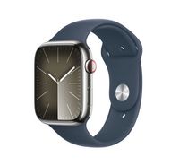 Compare Apple Watch Series&nbsp;9 GPS + Cellular 41mm Silver Stainless Case with Storm Blue Sport Band  ML at KSA Price