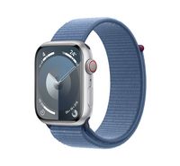Compare Apple Watch Series&nbsp;9 GPS + Cellular 45mm Silver Aluminium Case with Winter Blue Sport Loop at KSA Price