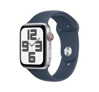 Compare Apple Watch SE GPS + Cellular 44mm Silver Aluminium Case with Storm Blue Sport Band,SM at KSA Price