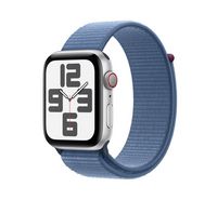 Compare Apple Watch SE GPS + Cellular 40mm Silver Aluminium Case with Winter Blue Sport Loop at KSA Price