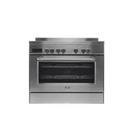 Compare Elba Electric Freestanding Cooker, Ceramic Hob With 5 Zones, 90X60, Silver Stainless Steel at KSA Price