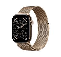 Compare Apple Watch Series 11&nbsp;GPS + Cellular 42mm&nbsp;Gold Titanium Case with Gold Milanese Loop at KSA Price