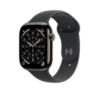 Compare Apple Watch Series 11&nbsp;GPS + Cellular 42mm&nbsp;Slate Titanium Case with Black Sport Band SM at KSA Price