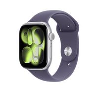 Compare Apple Watch Series 11&nbsp;GPS + Cellular 42mm Silver Aluminium Case with Purple Fog Sport Band ML at KSA Price