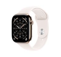 Compare Apple Watch Series 11&nbsp;GPS + Cellular 46mm&nbsp;Gold Titanium Case with Light Blush Sport Band ML at KSA Price