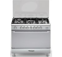 Compare BOMPANI, Freestanding Gas Cooker, 90x60cm, 5 Burners, Cast Iron, Stainless Steel at KSA Price