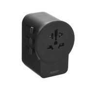 Compare AUKEY Globe Mate PD GaN, Universal Adapter with 2 USBC and 1 USBA, 65W, BlacK at KSA Price