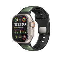 Compare Promate DualColour Apple Watch Band with DustProof UV Treated Surface, RustResistant StainlessSteel Buckle, Durable Silicone Construction, All Sizes Compatibility, SiliBandDC at KSA Price