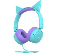 Compare Promate Wired Kids Headphones, Cat Ears, Mic, 8595dB, JewelAqua at KSA Price