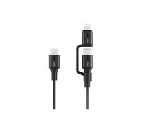 Compare Promate HighSpeed 3in1 MFI Certified Lightning and USBC™ Cable, 60W USBC™ and 27W Lightning Output, 1.2m Durable Tough Built, 480Mbps Data Transfer  PowerLinkCCi Black at KSA Price