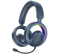 Compare Promate OpenEar Bluetooth Headphones with Detachable Mic, RGB Light Modes, 40mm Dynamic Drivers, 20H Battery, Bluetooth v6.0, ABSPC Build for Gaming, Workouts, and Streaming Blue at KSA Price