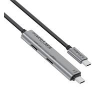 Compare Promate 3in1 USBC Cable with USBC Connector 100W Charging Capacity with Fast Data Transfer and Efficient Charging, Dual USBC Ports Offer 5Gbps Data Transfer and 480Mbps Speed at KSA Price