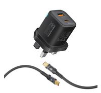Compare Promate Dual Port Wall Charger, 25W USBC™ Power Delivery&nbsp; with 18W QC 3.0 USBA Charging Ports, Packed with a 60W USBC™ Transparent Connectors Cable, 1.2m, Adaptive Charging and LED Light, PowerPort25CC at KSA Price