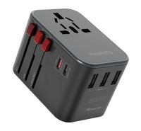 Compare Promate Universal Travel Adapter, UKEUUSAU Plug, USBC 20W, 3 USB Ports, TripMate36W at KSA Price