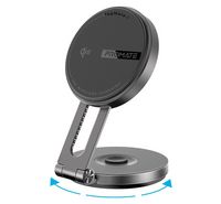 Compare Promate Qi2 Certified Magnetic Wireless Car Charger Mount with 15W MagSafe Compatible Fast Charging, Extendable Rotatable Swing Arm, Dashboard and LCD Screen Compatibility at KSA Price
