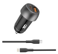 Promate 33W Dual Port Car Charger with USB-C…