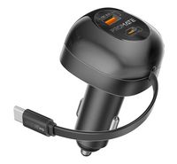 Promate 62W Multi-Port Car Charger with Retractable…