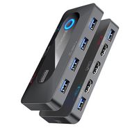 Compare Promate MediaSwitchKVM Dual HDMI 4K@60Hz USB KVM Switch with 4 USB 3.0 Ports at KSA Price