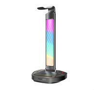 Compare Promate 4In1 Multifunctional RGB Headset Stand with 15W Wireless Charger, USBC and Dual USBA Ports, Rapid 480Mbps Data Transfer, Vibrant RGB Lighting, Fast USBC Input, Ergonomic Design, FortX at KSA Price