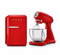 Compare Smeg 50s retro style appliance bundle, red – freestanding mini refrigerator & stand mixer at KSA Price