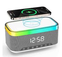 Compare Moogmax, speaker 4 in 1 with wireless charger, clock alaram and rgb led, gray at KSA Price
